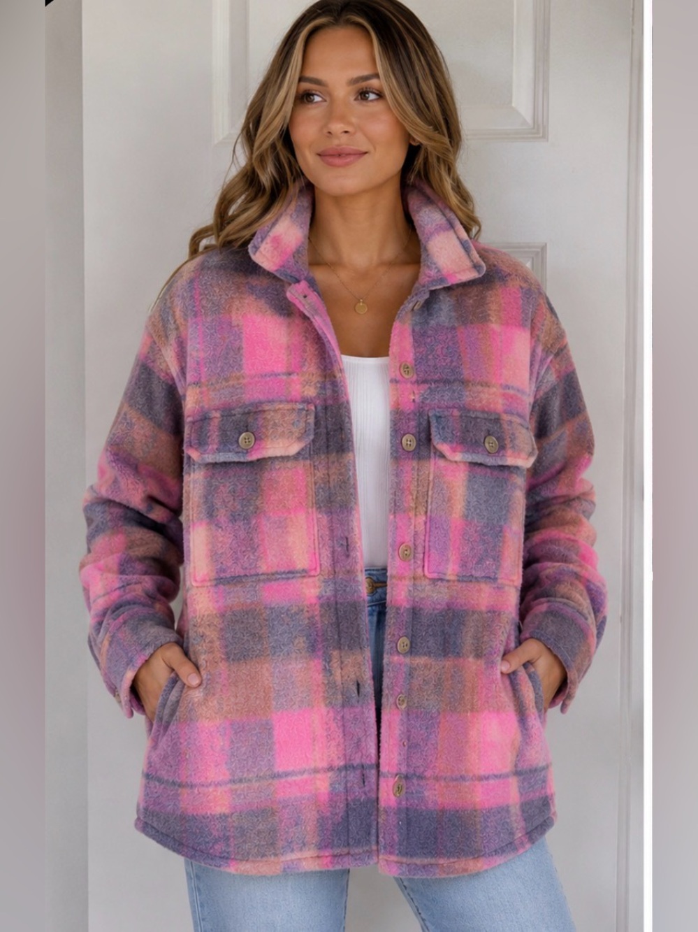 Saltwater Luxe pastel utility jacket shacket small